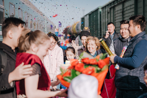 Newly married couple arrives in Atyrau