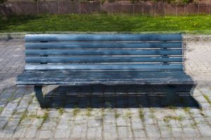 Three benches by a canal, Helsinki, 2011