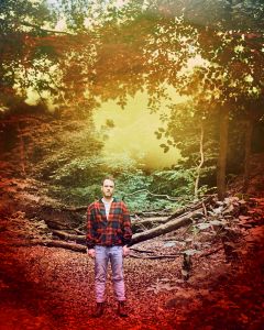 Jonathan Krisp in the woods