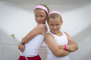 Makayla and Alexis Endres (8). Cheerleaders.