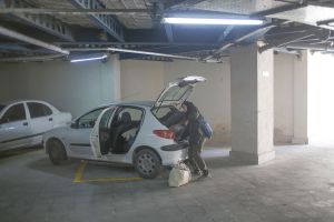 Packing our belongings in car