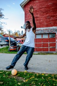 Colington playing soccer