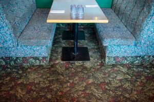 Booth and cups at Ken's