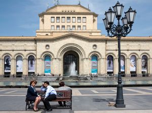 Armenia Yerevan, Republic Square with the National Galery                          © Bert Spiertz