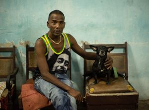 man and dog