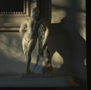 Hercules on the mantlepiece at dusk