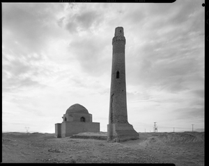 Arslan Jadhib tomb and minaret, built 1028 AD, at Sangbast, Razavi Khorasan Province, Iran, 2015.