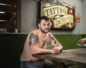 Waiting at the tattoo studio