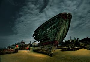 deserted boat
