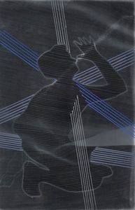 Subconscious Narratives (Self Portrait as Pierrot #3), 2021photogram, silver gelatin print, 28 x 18 cm