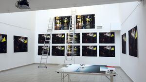 Installation preparation view of site-specific photographic exhibition at M'ARS Contemporary Non-Profit Gallery, Moscow