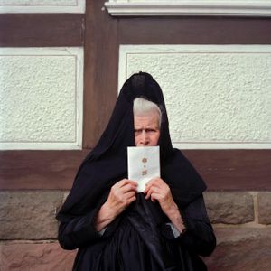 Gertrud Lesch in Mourning Garb, Protestant Marburger Land, 2016. From the series: The last women in their traditional peasant garbs