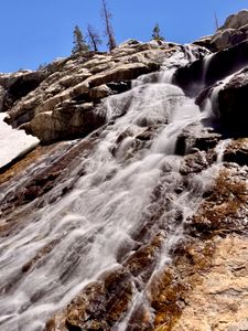Cascade below Glacier Lake: Grouse Basin non-motorized area. Tahoe Sierra, CA