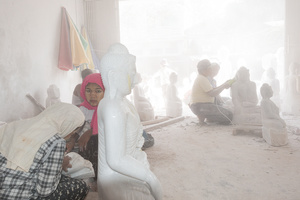 Stone mason’s workshop, Mandalay, Myanmar.