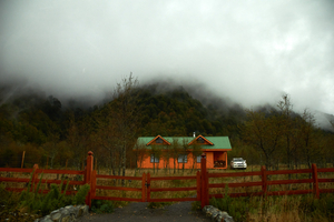 and the surrounding houses