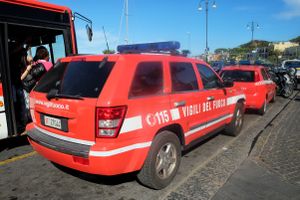 Firefighter cars in the Green Area at Via T. Morgera, Casamicciola Terme (near the harbour)