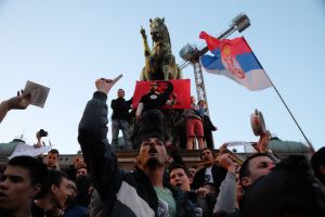 Protests against the government after the election of Aleksandar Vucic for the president of the Republic of Serbia, April 2017.
