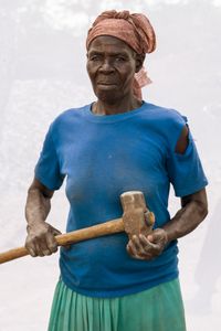 A. Olga: Age 74. Working in quarry for 28 years. Has seven children.