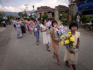The children holidays celebration of the buddist schools, (May, 26th), Nyaung Shwe, Shan State