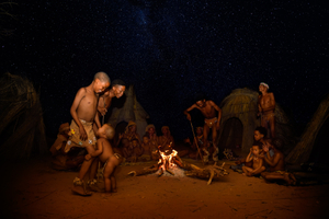 Campfire under the stars
