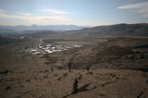 General view of Ghowchi Washi village in sar Pol-e-Zaha region. The Earthquake caused deep cracks -about 50 mites- and uprising of the ground in the cemetery of Sarpo-e-Zahab which some of the dead bodies came out of the ground for that