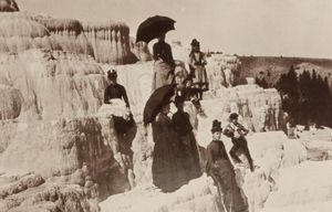 Early visitors on Mammoth Terraces;