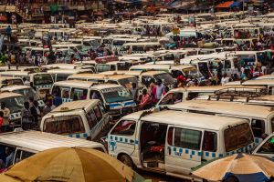 Taxi Lot in Kampala, Uganda