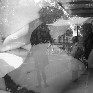 Bus Station / reflexion. Bd St.Michel; Paris 2006