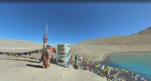 Mountains between India and Nepal (A woman intent on buying a drink)