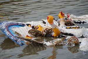 The idol immerses finally. End of the festivity- A sad day for the people of Bengal.