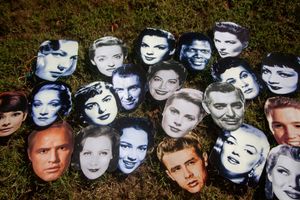 THE SCARECROWS , PRINTED, HAND-CRAFTED, PAPER MASKS.