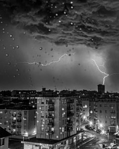 Lightning Strikes Over Mestre.