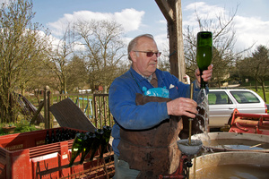 Washing empty cider bottles before bottling