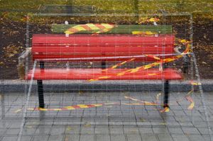 Three red benches, Helsinki, 2010