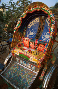 Brightly painted rickshaw, Savar, near Dhaka, Bangladesh
