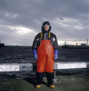 Pelagic fish factory worker Peter Szymanski, Peterhead, Scotland.