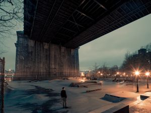 Skater under the bridge