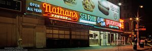 <a href="https://andrewprokos.com/photos/new-york/coney-island/">Nathan's Famous at Night, Coney Island</a>