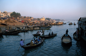 Boats ferrying goods and people, Sadarghat, Old Dhaka