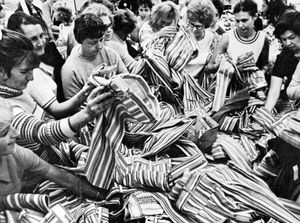 'shopping Frenzy' Greenville, North Carolina.  Discount Store opening,c. 1973