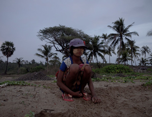 A girl watching the sea, Kanthaya, Rakhine State