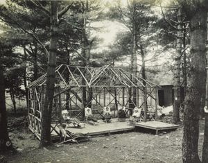 Unidentified Artist, Title: Charity, Tuberculosis: United States. Massachusetts. Rutland. Massachusetts State Sanatorium: Taking the "treatment" under the pines, ca. 1905, Courtesy of Harvard Art Museums/Fogg Museum, Transfer from the Carpenter Center for the VisualArts, Social Museum Collection, 3.2002.333.1 Copyright: Photo: Imaging Department © President and Fellows of Harvard College