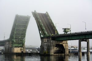 Ballard Bridge in the fog