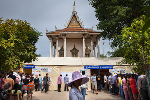 Voting stations located at Dom Bok Kpous Pagoda in Phnom Penh’s Meanchey District.
