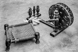 Spinning wheel and seat  | Dhanda, Punjab.