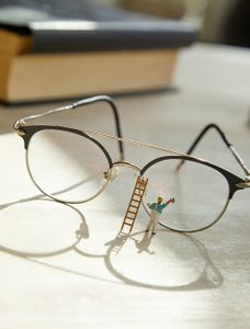 Glasses being cleaned