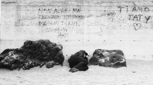 Man among rocks at Casamicciola Terme