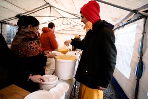 Serving prasadam to devotees is a devotional honour that is actively sought after. Everyone serves, especially higher ranking monastics and teachers