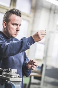 In the metal workshop.