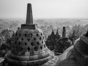 Buddhist Stupa at Borobudur Temple.